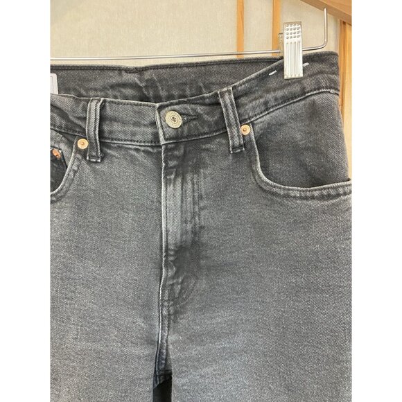 GAP Wide Leg Denim Jeans Pant Black High Rise Stride Size 28/6R - Picture 4 of 12